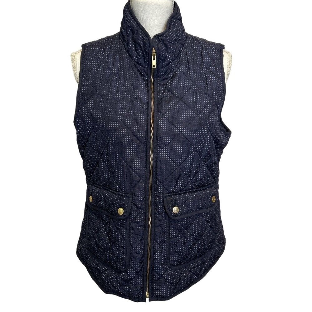 Cambridge Navy Blue Quilted Vest Sz Large Zip Front Lightweight Layering Jacket‎